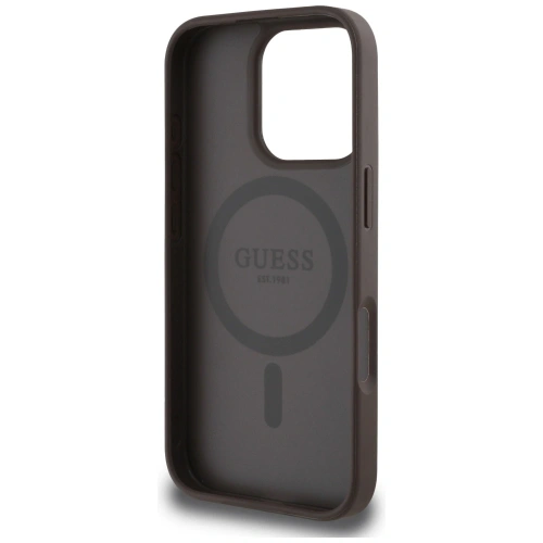 Kup Etui Guess 4G Circle Classic Logo MagSafe do Apple iPhone 16 Pro brązowy - GUE4478 - {ean13} - Sklep Home Screen