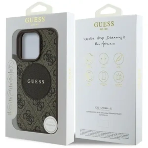 Kup Etui Guess 4G Circle Classic Logo MagSafe do Apple iPhone 16 Pro brązowy - GUE4478 - {ean13} - Sklep Home Screen