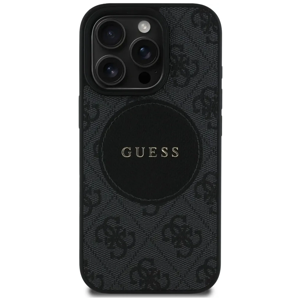 Etui Guess 4G Circle Classic Logo MagSafe do Apple iPhone 16 Pro czarny