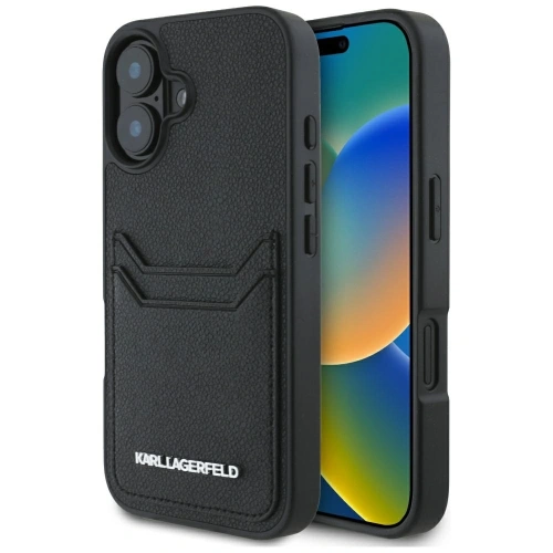 Kup Karl Lagerfeld HC Grained PU Karta Metal Elong Apple iPhone 16 černý - KLD21988 - {ean13} - Sklep Home Screen
