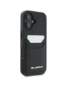 Kup Karl Lagerfeld HC Grained PU Kartenfach Metall Elong Apple iPhone 16 schwarz - KLD21988 - {ean13} - Sklep Home Screen