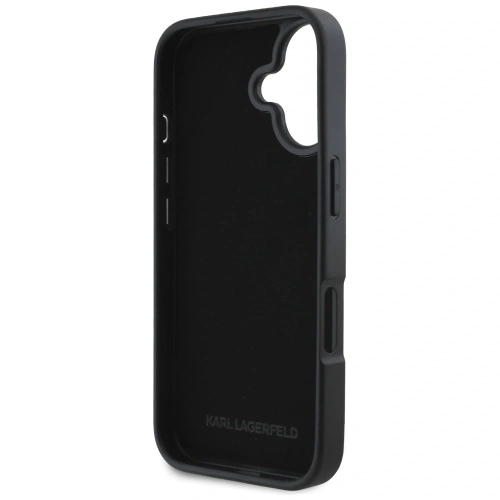 Kup Karl Lagerfeld HC Grained PU Kartenfach Metall Elong Apple iPhone 16 schwarz - KLD21988 - {ean13} - Sklep Home Screen