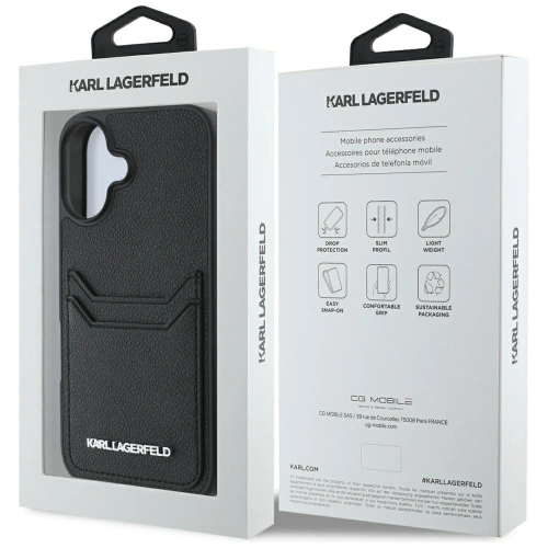 Kup Karl Lagerfeld HC Grained PU Karta Metal Elong Apple iPhone 16 černý - KLD21988 - {ean13} - Sklep Home Screen