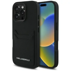 Buy Karl Lagerfeld HC Grained PU Cardslot Metal Elong Apple iPhone 16 Pro black - KLD21989 - {ean13} - Home Screen Store Europe