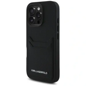Kup Karl Lagerfeld HC Grained PU Cardslot Metal Elong Apple iPhone 16 Pro negru - KLD21989 - {ean13} - Sklep Home Screen