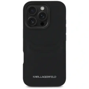 Kup Karl Lagerfeld HC Grained PU Cardslot Metal Elong Apple iPhone 16 Pro negru - KLD21989 - {ean13} - Sklep Home Screen