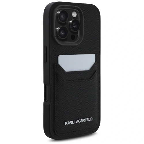 Buy Karl Lagerfeld HC Grained PU Cardslot Metal Elong Apple iPhone 16 Pro black - KLD21989 - {ean13} - Home Screen Store Europe