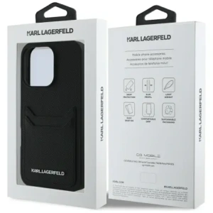Kup Etui Karl Lagerfeld HC Grained PU Cardslot Metal Elong do Apple iPhone 16 Pro czarny - KLD21989 - {ean13} - Sklep Home Screen