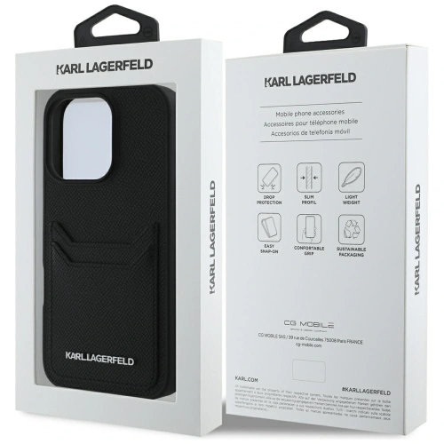 Kup Karl Lagerfeld HC Grained PU Cardslot Metal Elong Apple iPhone 16 Pro černá - KLD21989 - {ean13} - Sklep Home Screen