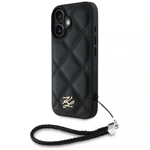 Kup Karl Lagerfeld Gequiltetes Initialen-Logo & Kettenriemen Apple iPhone 16 schwarz - KLD21992 - {ean13} - Sklep Home Screen