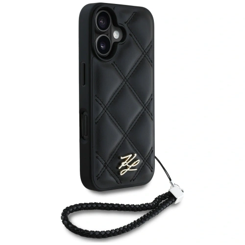 Buy Karl Lagerfeld Quilted Initial Logo & Chain Strap Apple iPhone 16 black - KLD21992 - {ean13} - Home Screen Store Europe