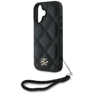Kup Etui Karl Lagerfeld Quilted Initial Logo & Chain Strap do Apple iPhone 16 czarny - KLD21992 - {ean13} - Sklep Home Screen
