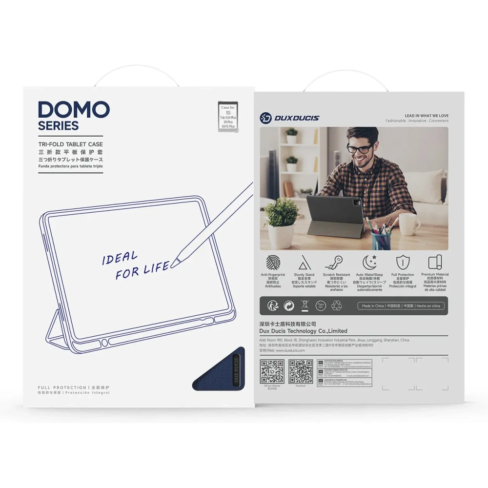 Etui Dux Ducis Domo na Samsung Galaxy Tab S10 Plus / S9 Plus / S9 FE Plus niebieskie
