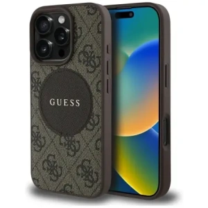 Kup Etui Guess 4G Circle Classic Logo MagSafe do Apple iPhone 16 Pro Max brązowy - GUE4480 - {ean13} - Sklep Home Screen