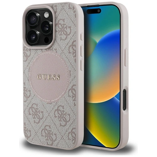 Kup Etui Guess 4G Circle Classic Logo MagSafe do Apple iPhone 16 Pro różowy - GUE4485 - {ean13} - Sklep Home Screen