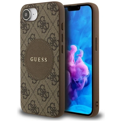 Kup Guess 4G Circle Classic Logo MagSafe Apple iPhone 16e hnědý - GUE4487 - {ean13} - Sklep Home Screen