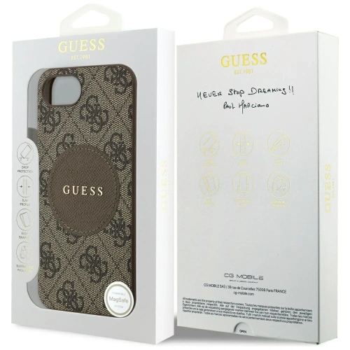 Kup Guess 4G Circle Classic Logo MagSafe Apple iPhone 16e hnědý - GUE4487 - {ean13} - Sklep Home Screen
