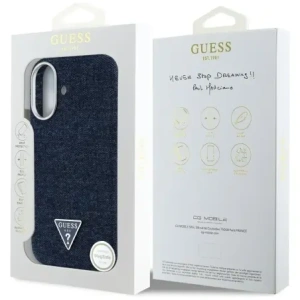 Kup Guess Denim Triangle Logo MagSafe Apple iPhone 16 kék - GUE4489 - {ean13} - Sklep Home Screen