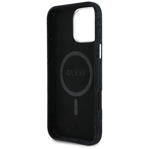 Kup Etui Guess Denim Triangle Logo MagSafe do Apple iPhone 16 Pro czarny - GUE4490 - {ean13} - Sklep Home Screen