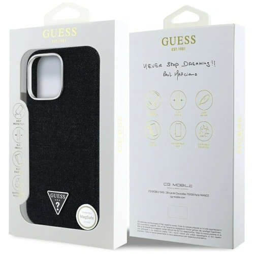 Kup Guess Denim Triangle Logo MagSafe Apple iPhone 16 Pro fekete - GUE4490 - {ean13} - Sklep Home Screen