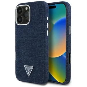 Buy Guess Denim Triangle Logo MagSafe Apple iPhone 16 Pro blue - GUE4493 - {ean13} - Home Screen Store Europe