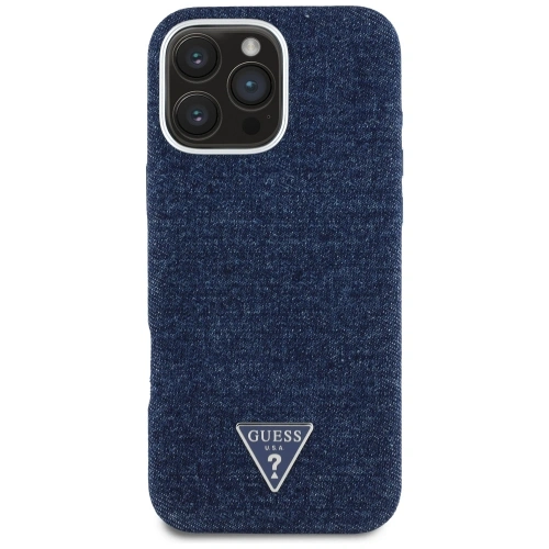 Kup Etui Guess Denim Triangle Logo MagSafe do Apple iPhone 16 Pro niebieski - GUE4493 - {ean13} - Sklep Home Screen