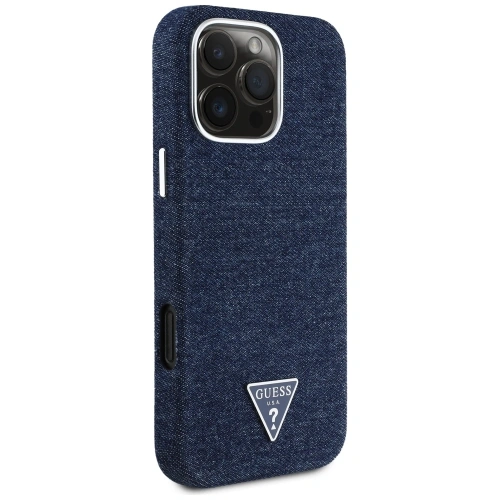 Kup Etui Guess Denim Triangle Logo MagSafe do Apple iPhone 16 Pro niebieski - GUE4493 - {ean13} - Sklep Home Screen