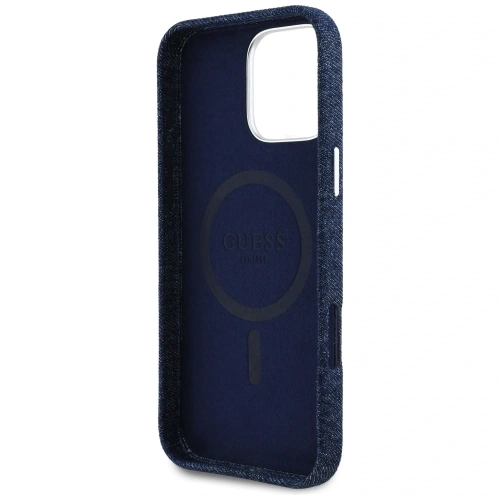Kup Etui Guess Denim Triangle Logo MagSafe do Apple iPhone 16 Pro niebieski - GUE4493 - {ean13} - Sklep Home Screen
