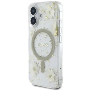 Kup Guess Gyanta Virágok Csillám MagSafe Apple iPhone 16 bézs - GUE4494 - {ean13} - Sklep Home Screen
