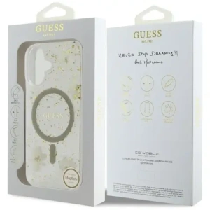 Kup Guess Gyanta Virágok Csillám MagSafe Apple iPhone 16 bézs - GUE4494 - {ean13} - Sklep Home Screen