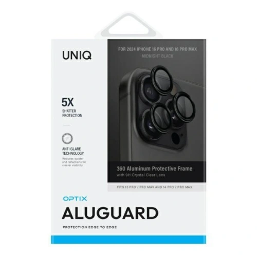 Kup UNIQ Optix Alumínium Kamera Lencsevédő Apple iPhone 16 Pro / 16 Pro Max éjfekete - UNIQ1513 - {ean13} - Sklep Home Screen