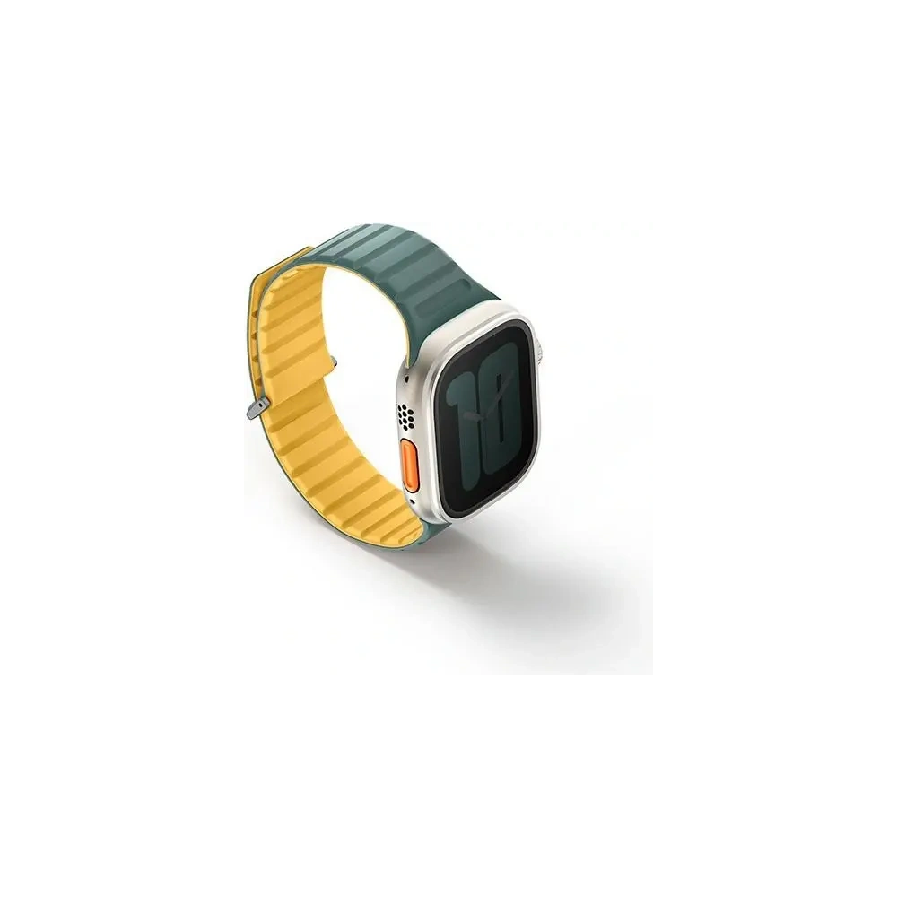 Pasek UNIQ Revix Evo Apple Watch Series1/2/3/4/5/6/7/8/9/SE/SE2/Ultra/Ultra2 42/44/45/49mm Reversible Magnetic zielono-żółty/viridian green-burnt yellow