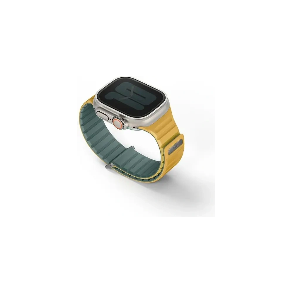 Pasek UNIQ Revix Evo Apple Watch Series1/2/3/4/5/6/7/8/9/SE/SE2/Ultra/Ultra2 42/44/45/49mm Reversible Magnetic zielono-żółty/viridian green-burnt yellow