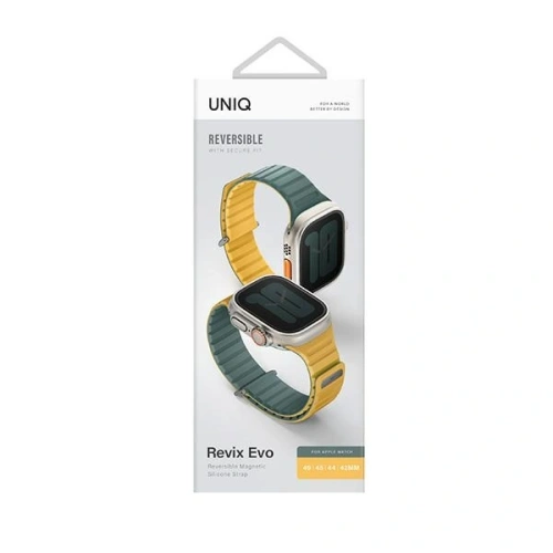 Buy UNIQ Revix Evo Apple Watch Series1/2/3/4/5/6/7/8/9/SE/SE2/Ultra/Ultra2 42/44/45/49mm Reversible Magnetic viridian green-burnt yellow - UNIQ1518 - {ean13} - Home Screen Store Europe