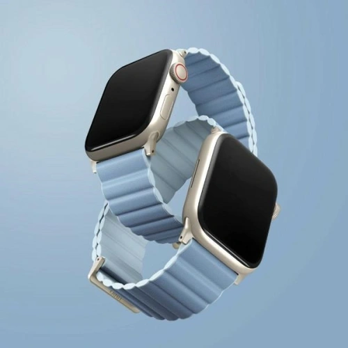 Kup UNIQ Revix Premium Apple WatchSeries 1/2/3/4/5/6/7/8/9/SE/SE2 38/40/41mm Ediție Reversibilă Magnetic Piele arctic-soft albastru - UNIQ1519 - {ean13} - Sklep Home Screen