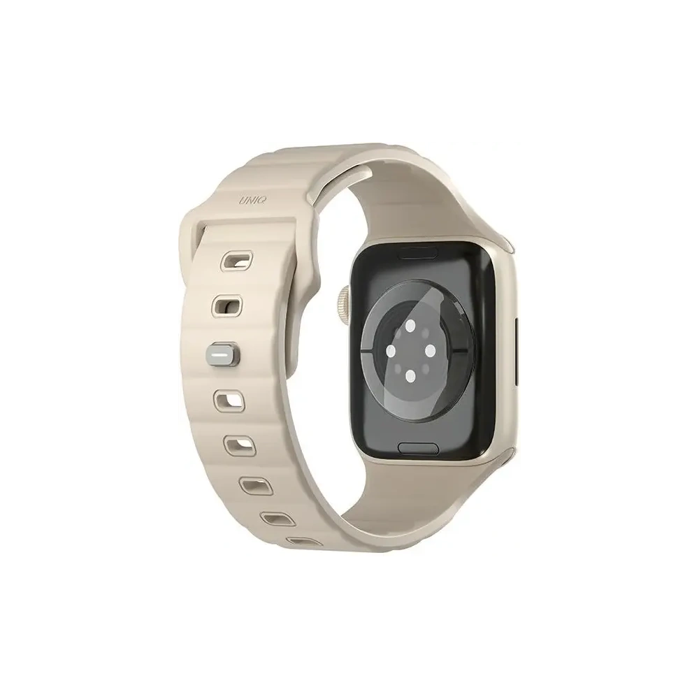 Pasek UNIQ Stride Apple Watch Series1/2/3/4/5/6/7/8/9/SE/SE2 38/40/41mm FKM Rubber Strap khaki/pale khaki