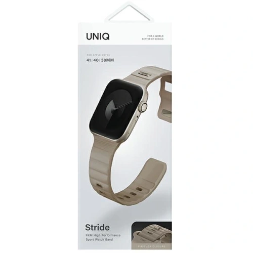 Buy UNIQ Stride Apple Watch Series1/2/3/4/5/6/7/8/9/SE/SE2 38/40/41mm FKM Rubber Strap pale khaki - UNIQ1520 - {ean13} - Home Screen Store Europe