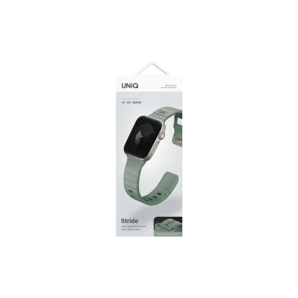 Pasek UNIQ Stride Apple Watch Series1/2/3/4/5/6/7/8/9/SE/SE2 38/40/41mm FKM Rubber Strap miętowy/iceplant green