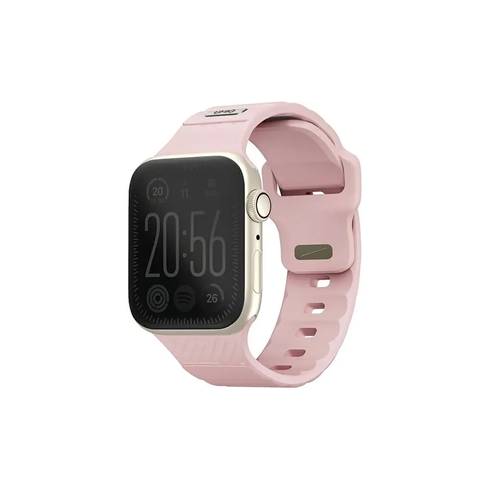 Pasek UNIQ Stride Apple Watch Series1/2/3/4/5/6/7/8/9/SE/SE2 38/40/41mm FKM Rubber Strap różowy/pale pink