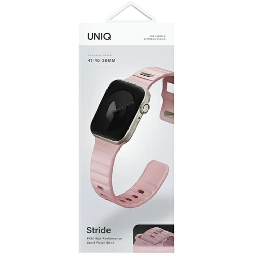 Buy UNIQ Stride Apple Watch Series1/2/3/4/5/6/7/8/9/SE/SE2 38/40/41mm FKM Rubber Strap pale pink - UNIQ1522 - {ean13} - Home Screen Store Europe
