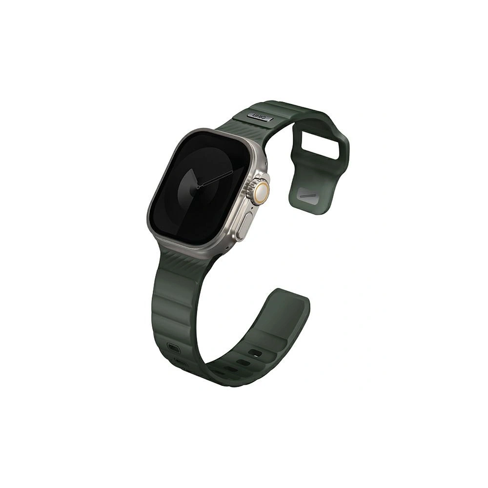 Pasek UNIQ Stride Apple Watch Series1/2/3/4/5/6/7/8/9/SE/SE2/Ultra/Ultra 2 42/44/45/49mm FKM Rubber Strap ciemnozielony/moss green