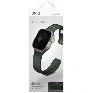 Kup Pasek UNIQ Stride Apple Watch Series1/2/3/4/5/6/7/8/9/SE/SE2/Ultra/Ultra 2 42/44/45/49mm FKM Rubber Strap ciemnozielony/moss green - UNIQ1523 - {ean13} - Sklep Home Screen