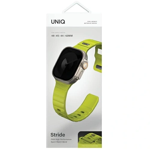 Kup UNIQ Stride Apple Watch Series1/2/3/4/5/6/7/8/9/SE/SE2/Ultra/Ultra 2 42/44/45/49mm FKM gumi szíj lime zöld - UNIQ1524 - {ean13} - Sklep Home Screen