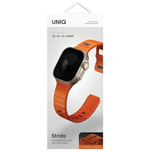 Kup UNIQ Stride Apple Watch Series1/2/3/4/5/6/7/8/9/SE/SE2/Ultra/Ultra 2 42/44/45/49mm FKM gumový pásek volt oranžový - UNIQ1526 - {ean13} - Sklep Home Screen