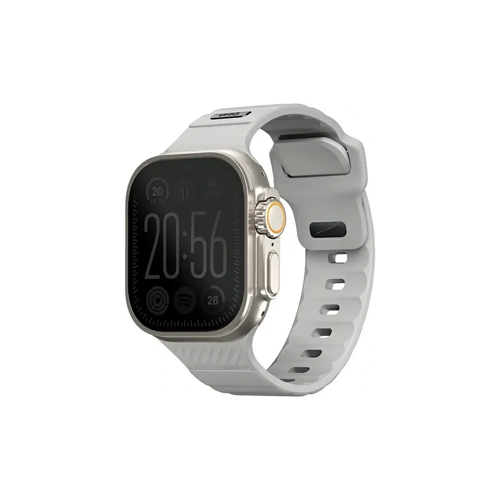 Pasek UNIQ Stride Apple Watch Series1/2/3/4/5/6/7/8/9/SE/SE2/Ultra/Ultra 2 42/44/45/49mm FKM Rubber Strap szary/chalk grey