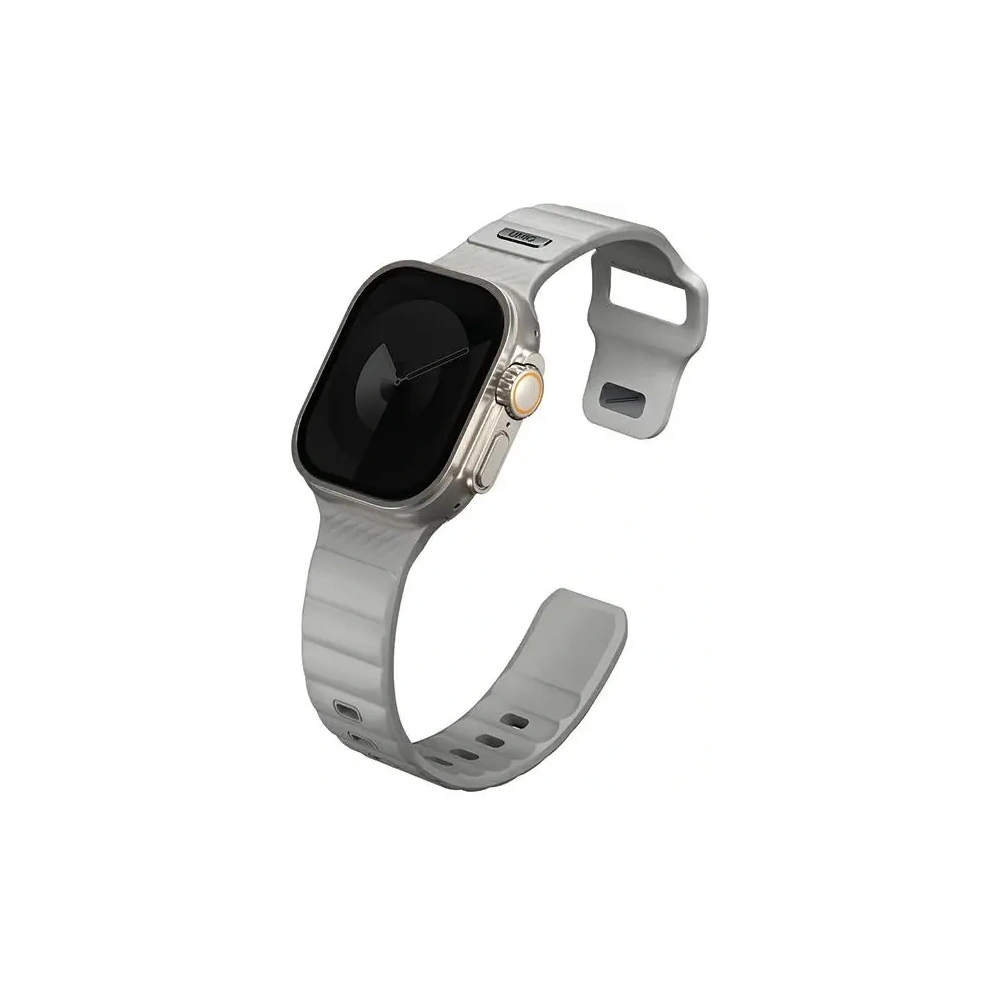 Pasek UNIQ Stride Apple Watch Series1/2/3/4/5/6/7/8/9/SE/SE2/Ultra/Ultra 2 42/44/45/49mm FKM Rubber Strap szary/chalk grey