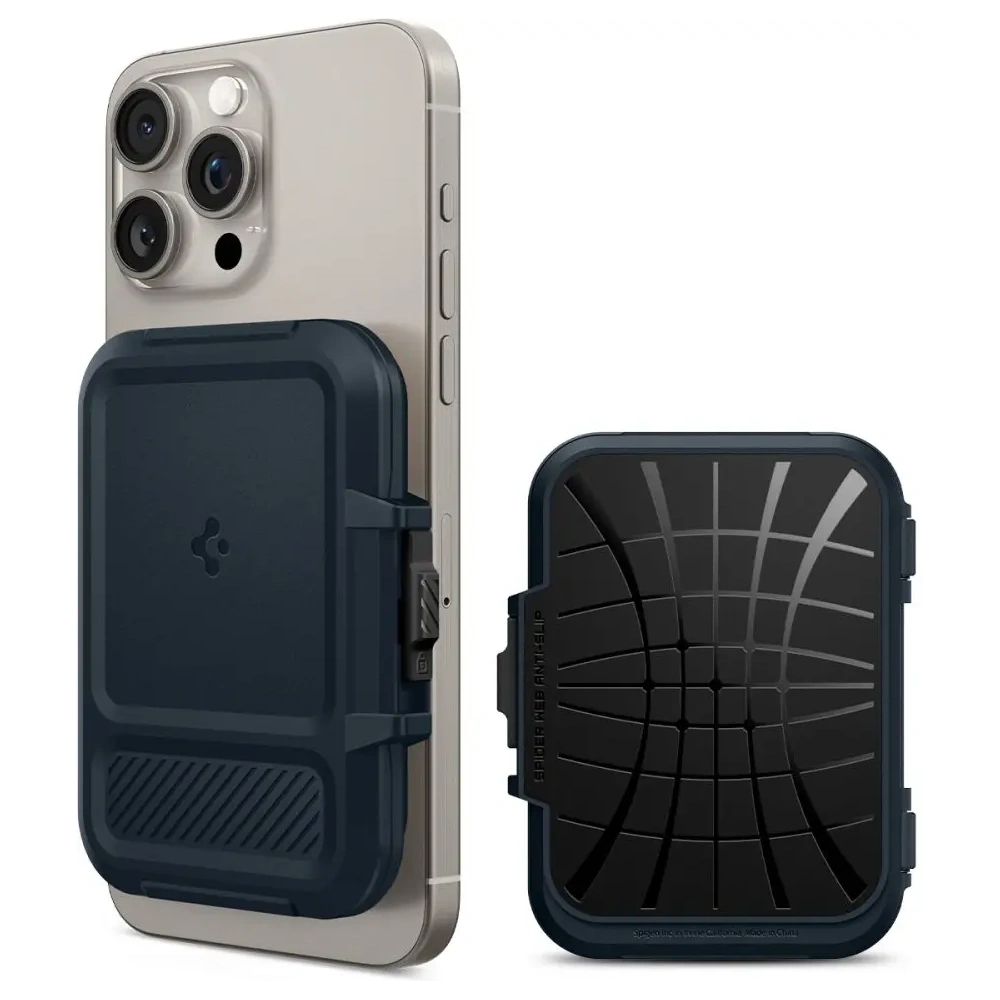 Uchwyt magnetyczny Spigen Lock Fit MagSafe Universal Magnetic Card Holder Metal Slate