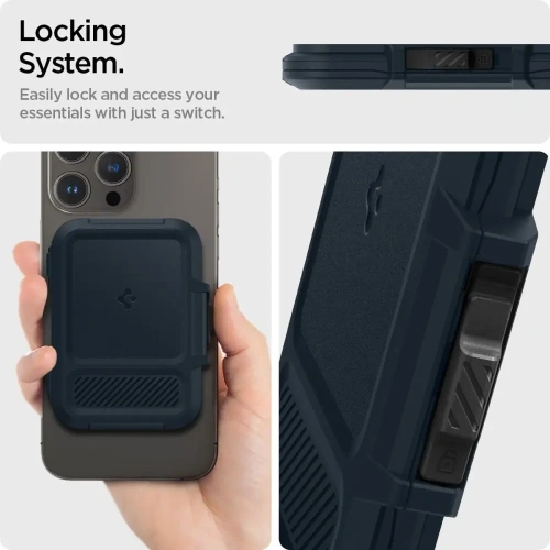 Kup Uchwyt magnetyczny Spigen Lock Fit MagSafe Universal Magnetic Card Holder Metal Slate - SPN16739 - {ean13} - Sklep Home Screen