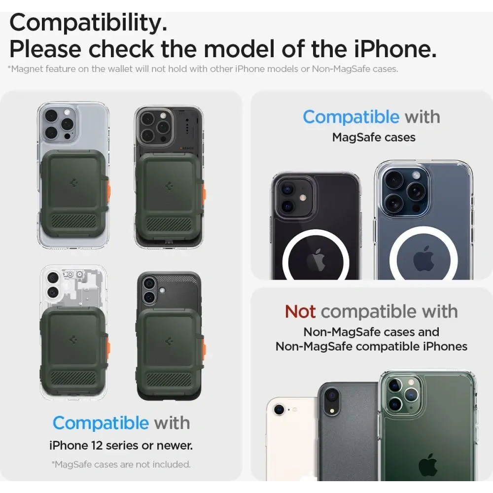 Uchwyt magnetyczny Spigen Lock Fit MagSafe Universal Magnetic Card Holder Military Green