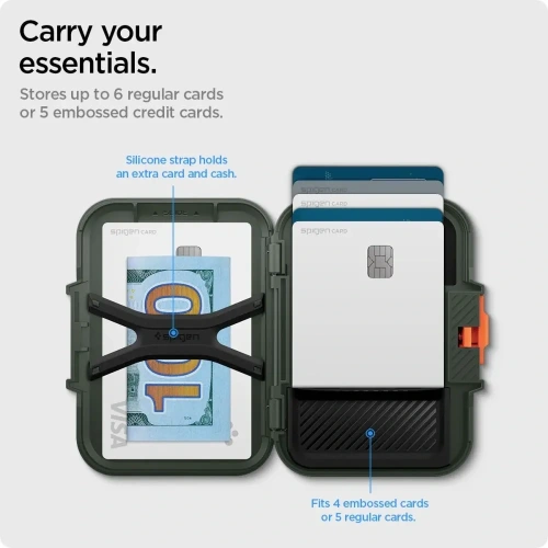 Buy Spigen Lock Fit MagSafe Universal Magnetic Card Holder Military Green - SPN16740 - {ean13} - Home Screen Store Europe